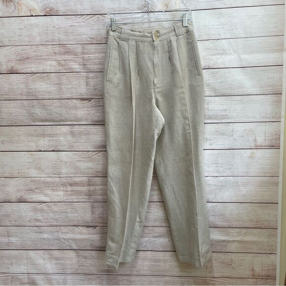 VINTAGE COLLECTIBLE GOLD BY GIORGIO SAN ANGELO 100% LINEN PANTS - Picture 1 of 8